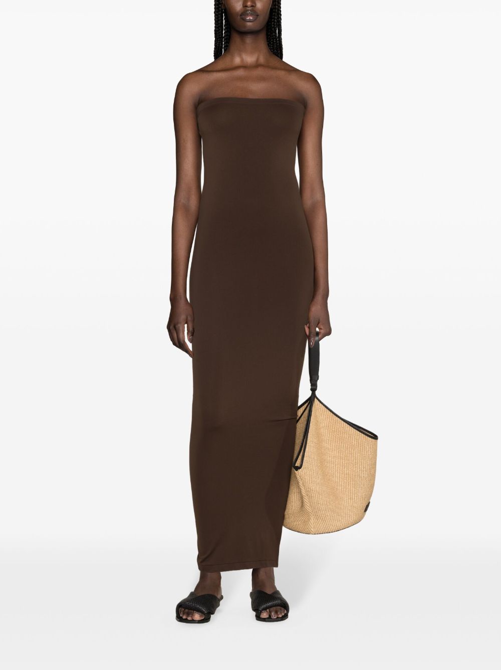 Wolford Fatal Long Dress in Brown image 3