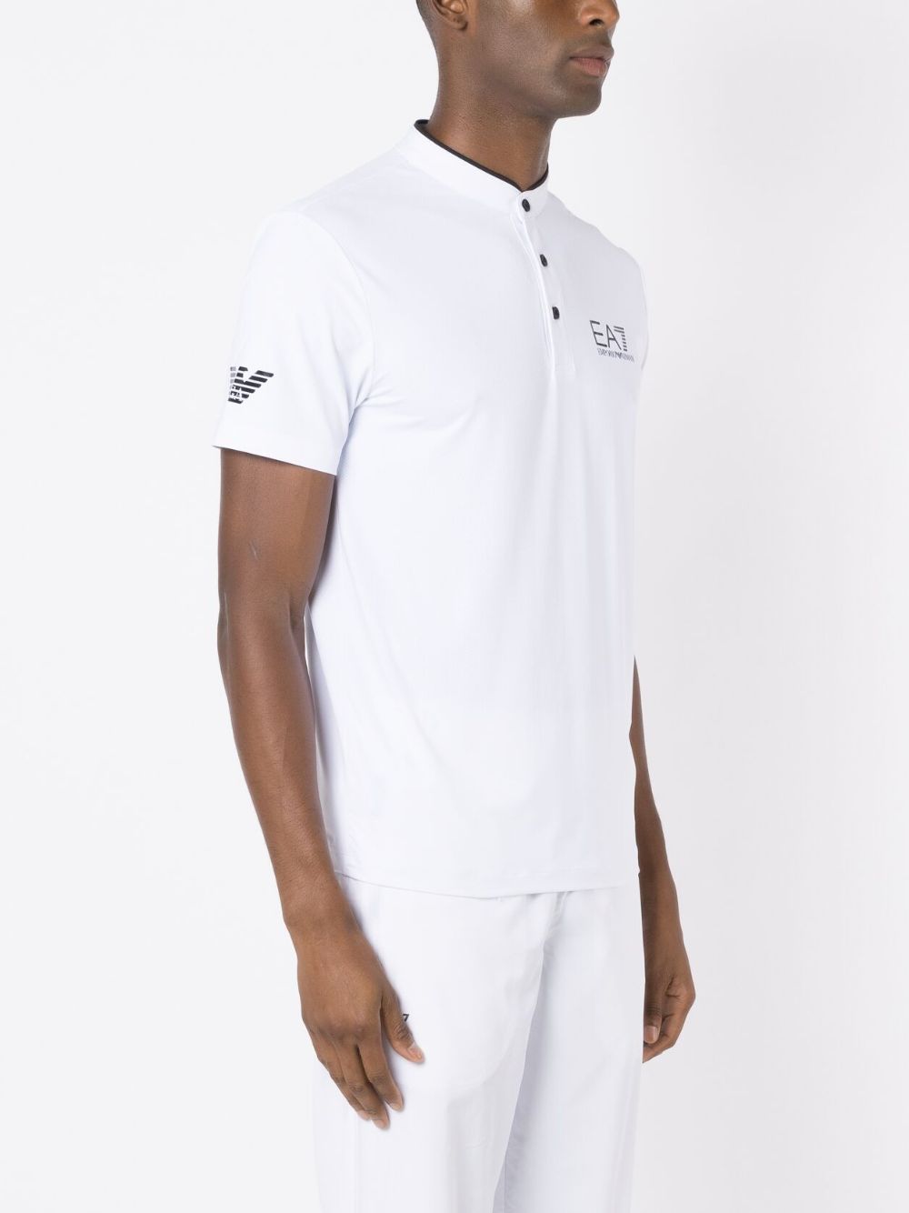 EA7 Men's White T-Shirt with Logo Detail image 1