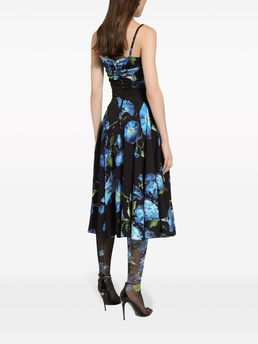 Dolce & Gabbana Floral Print Square Neck Fitted Midi Dress image 2