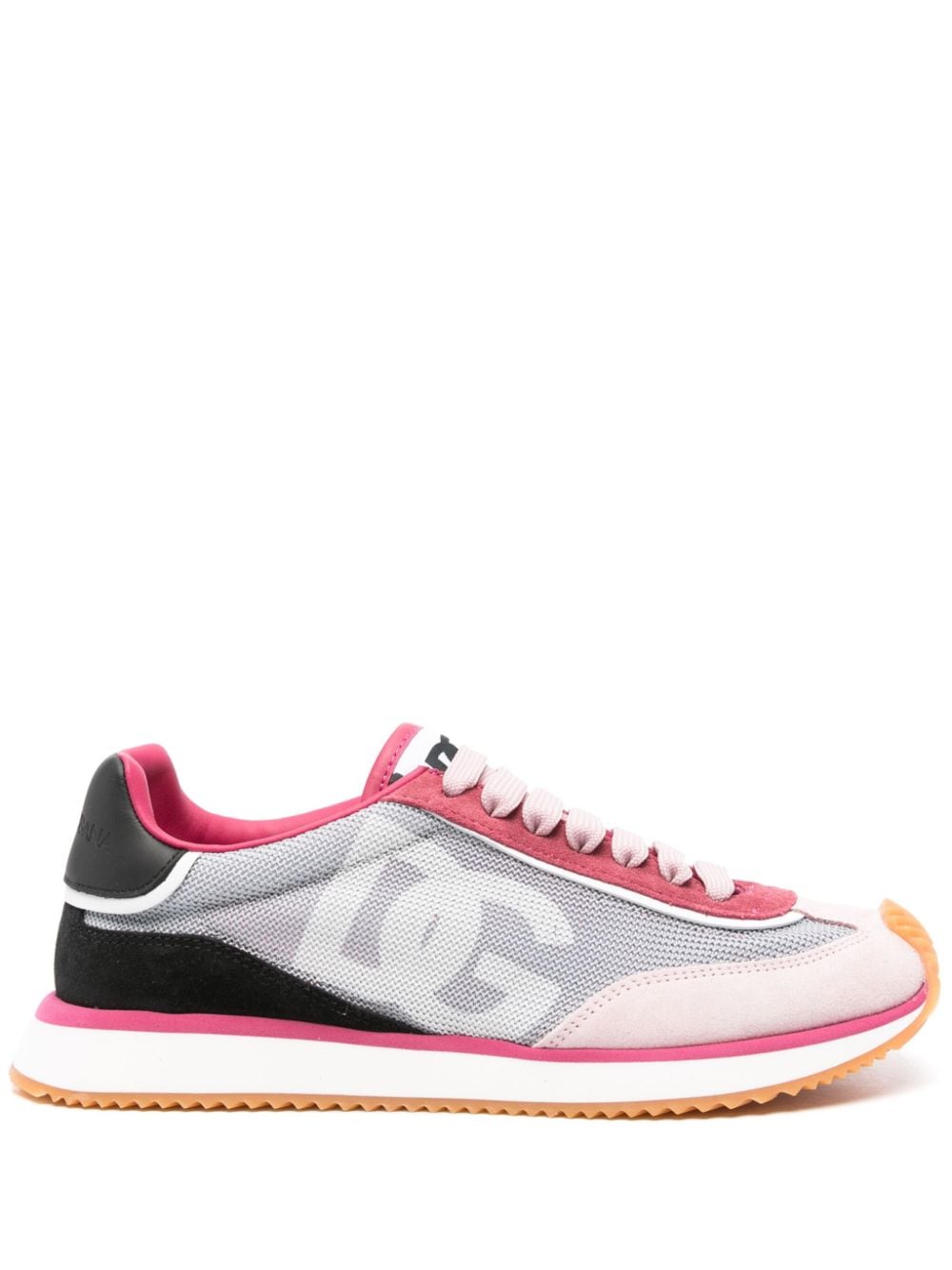 Dolce & Gabbana Pink Panelled Suede and Mesh Sneakers image 0