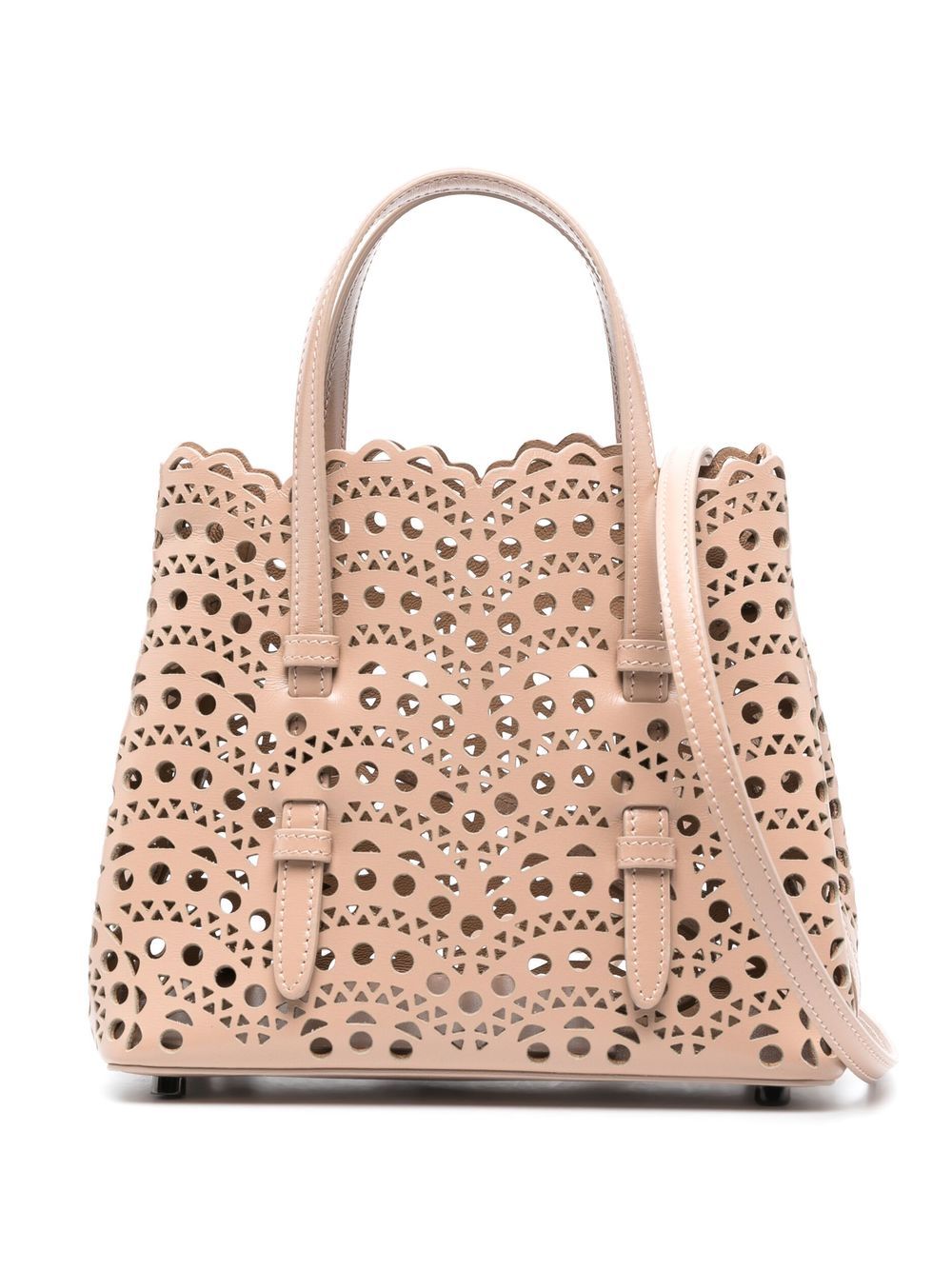 ALAÏA Mina 20 Small Tote Bag in Beige image 0