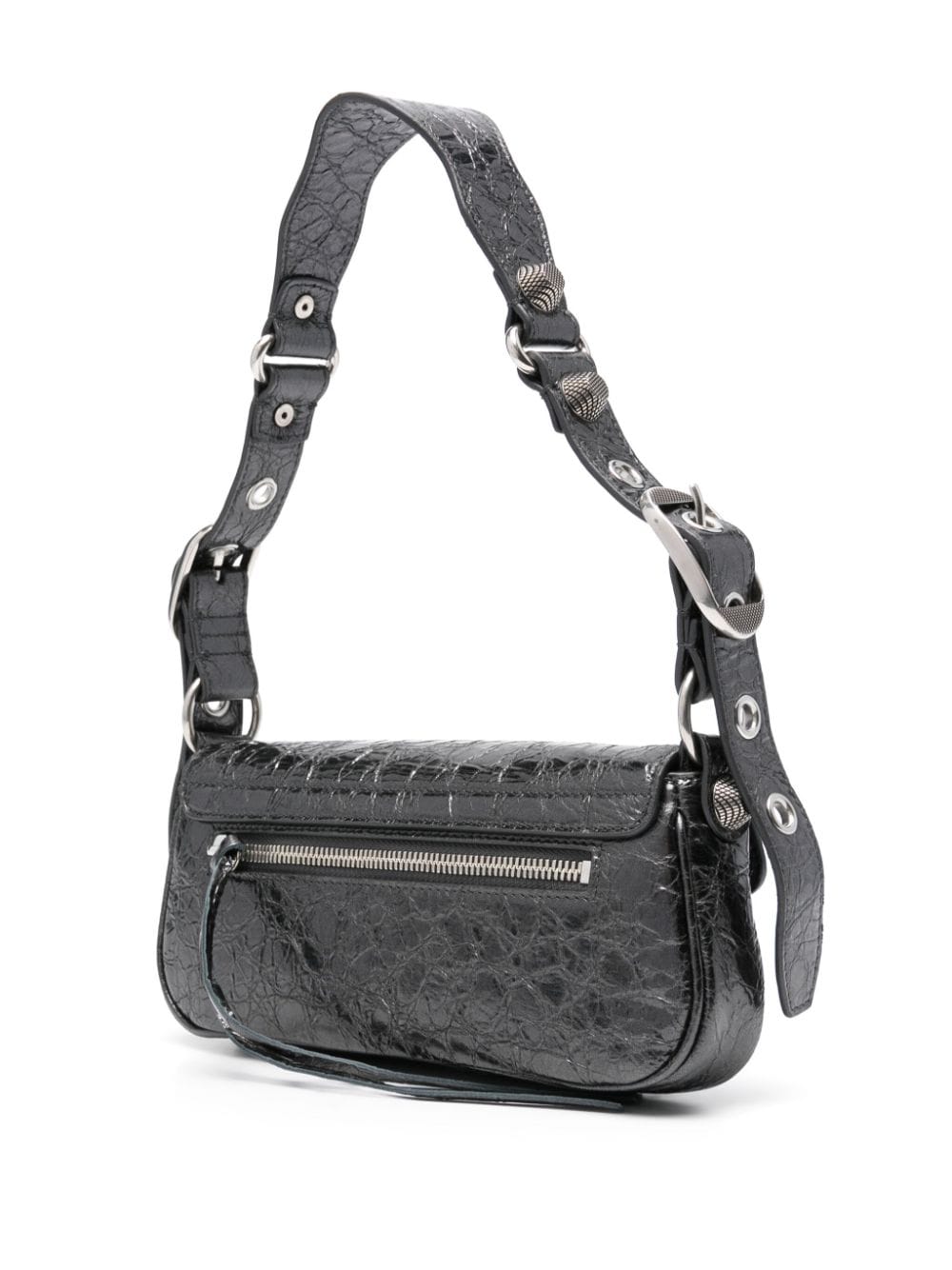 Balenciaga Grey Calf Leather Cracked Effect Shoulder Bag image 2