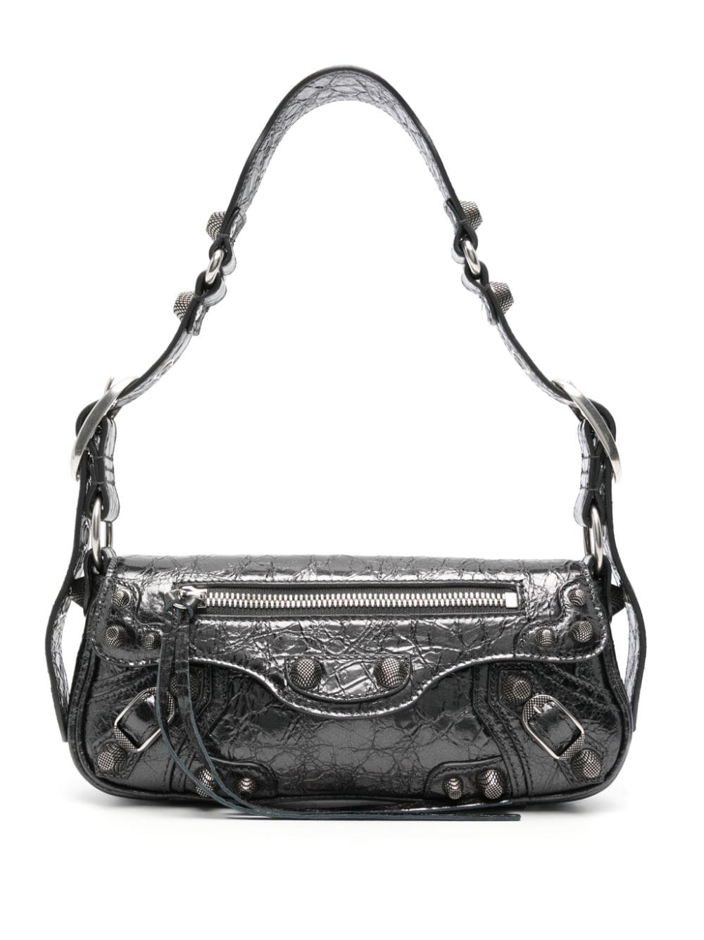 Balenciaga Grey Calf Leather Cracked Effect Shoulder Bag image 0