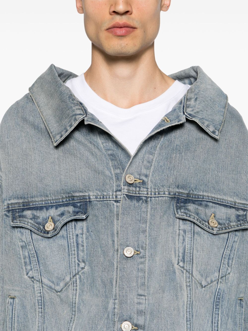 Balenciaga Blue Denim Oversized Coat image 1