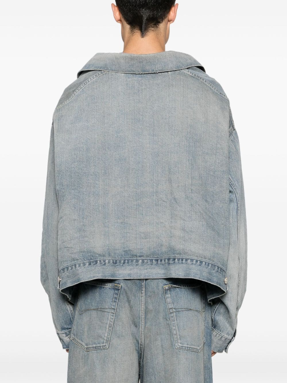 Balenciaga Blue Denim Oversized Coat image 2