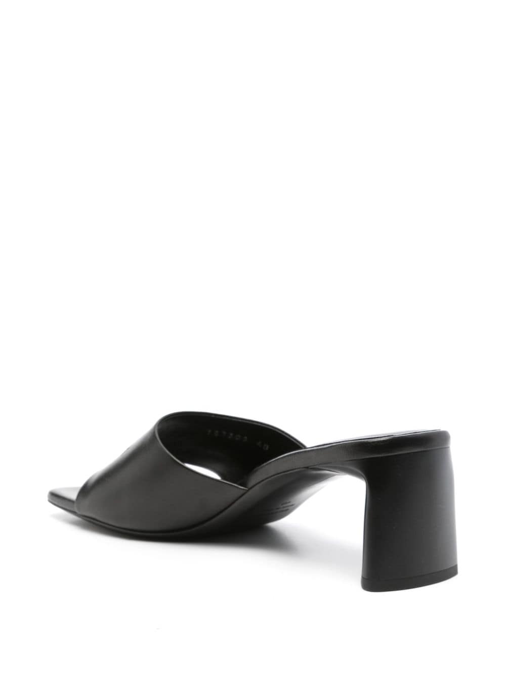 Balenciaga Square Toe Leather Block Heel Sandals - Black image 3