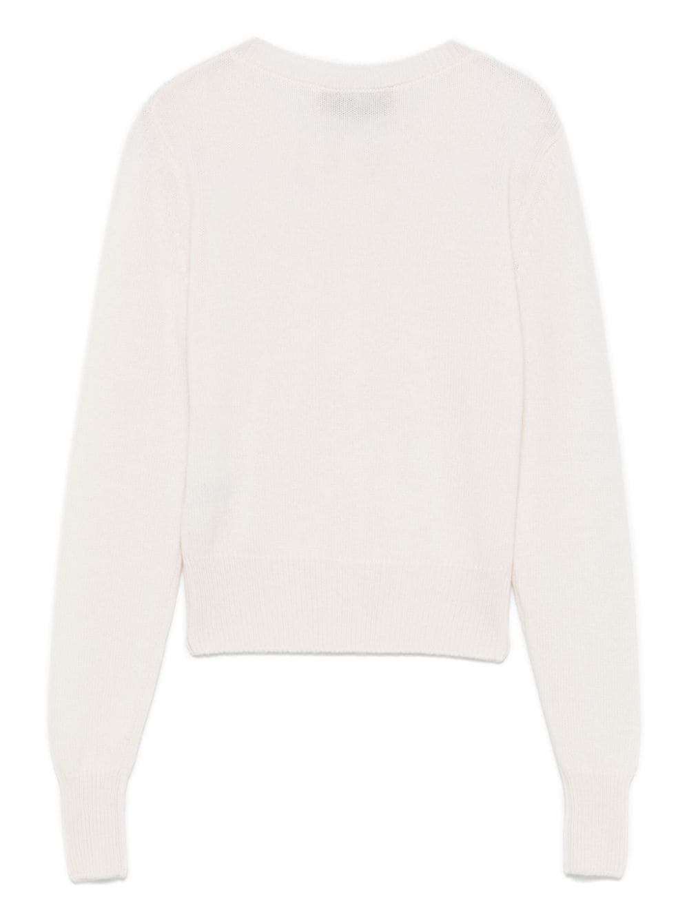 White Cashmere Crewneck Sweater image 1