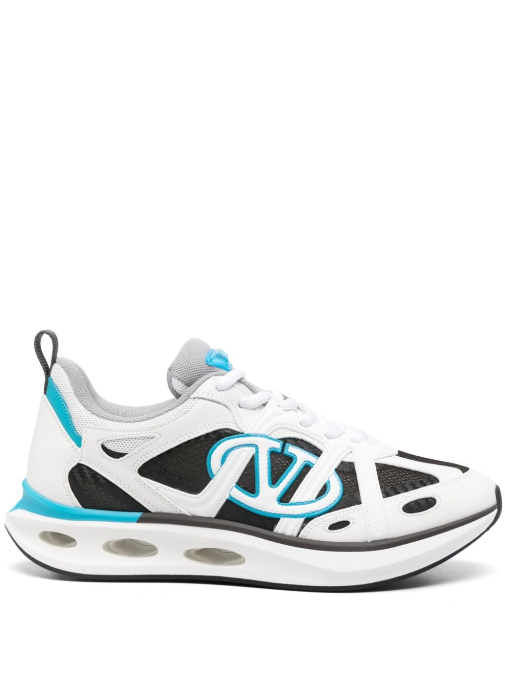 Valentino Garavani Clear Blue Leather Sneakers with VLogo Signature image 0