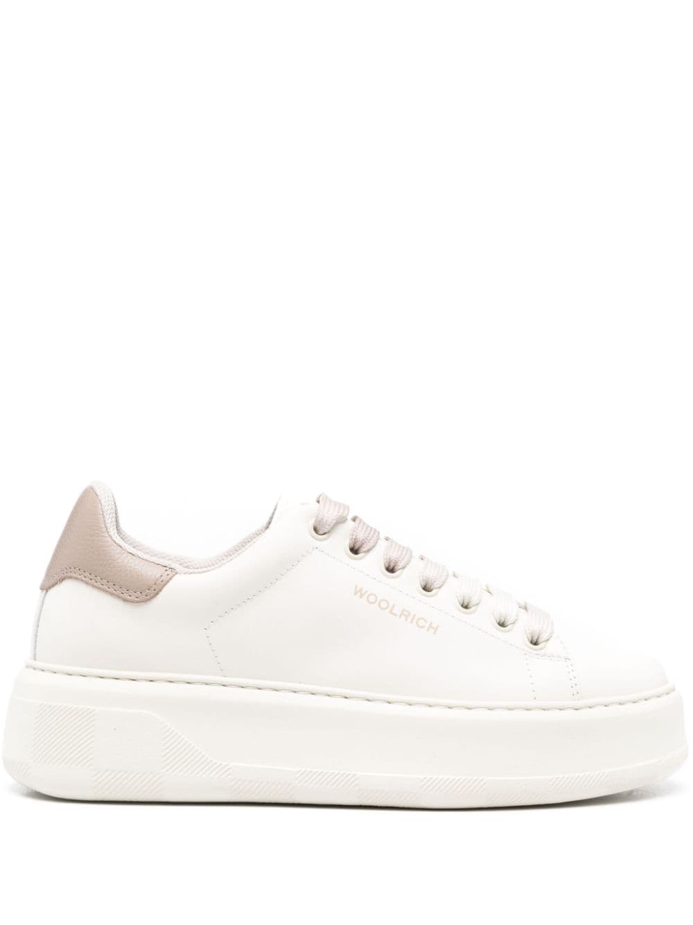 Woolrich White Calf Leather Sneakers image 0