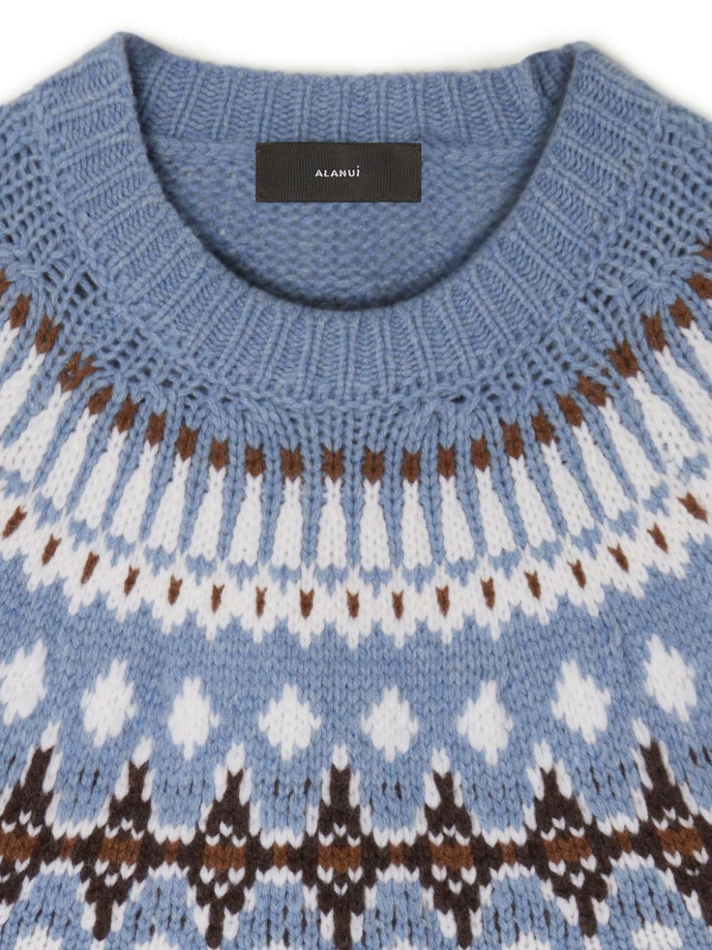 Alanui Clear Blue Virgin Wool Intarsia Knit Sweater image 1