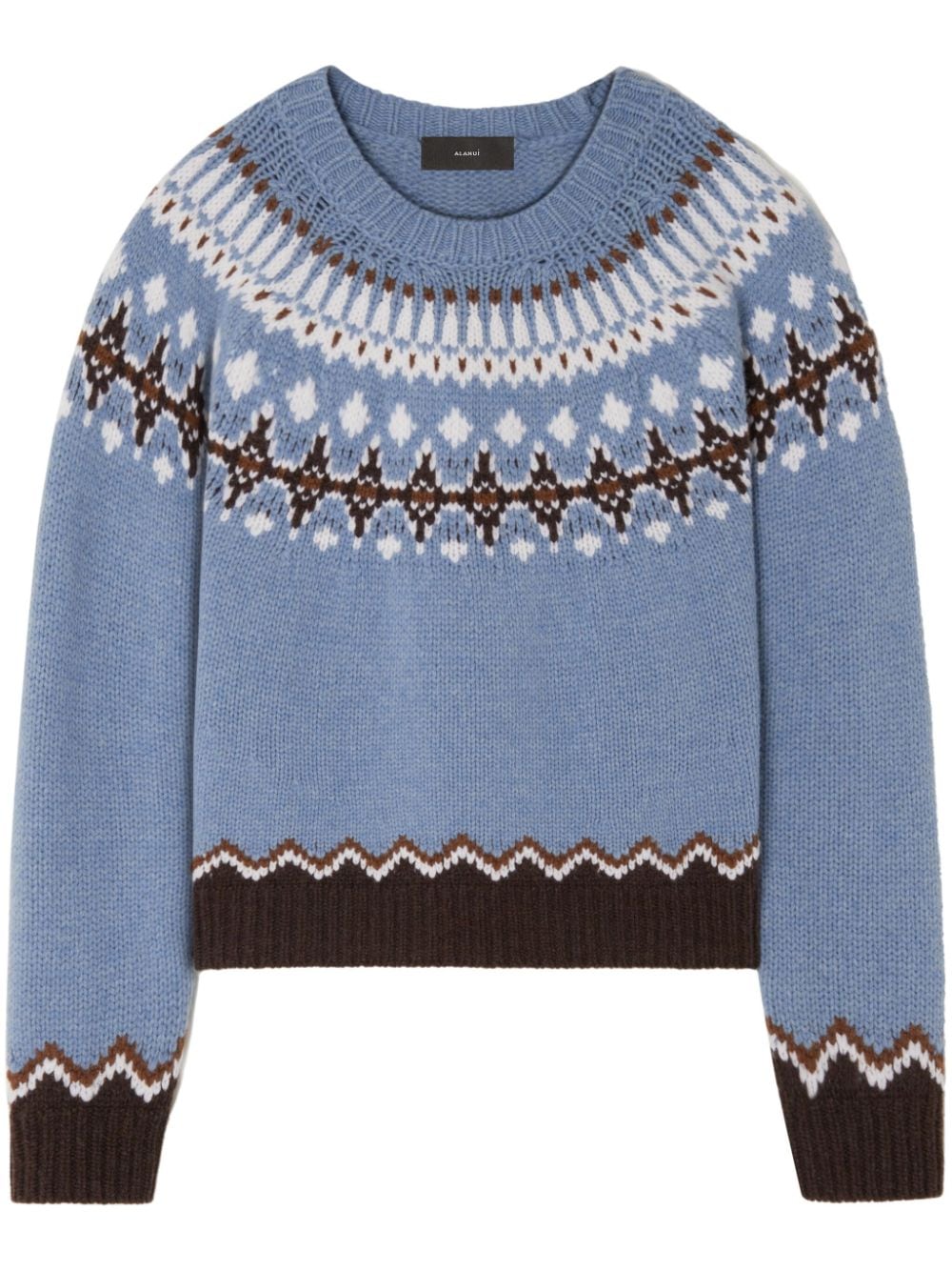 Alanui Clear Blue Virgin Wool Intarsia Knit Sweater image 0