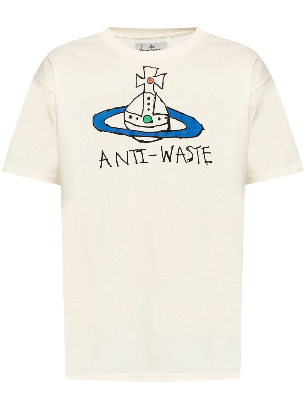 Vivienne Westwood Women's White Cotton T-Shirt with Orb Logo image 0