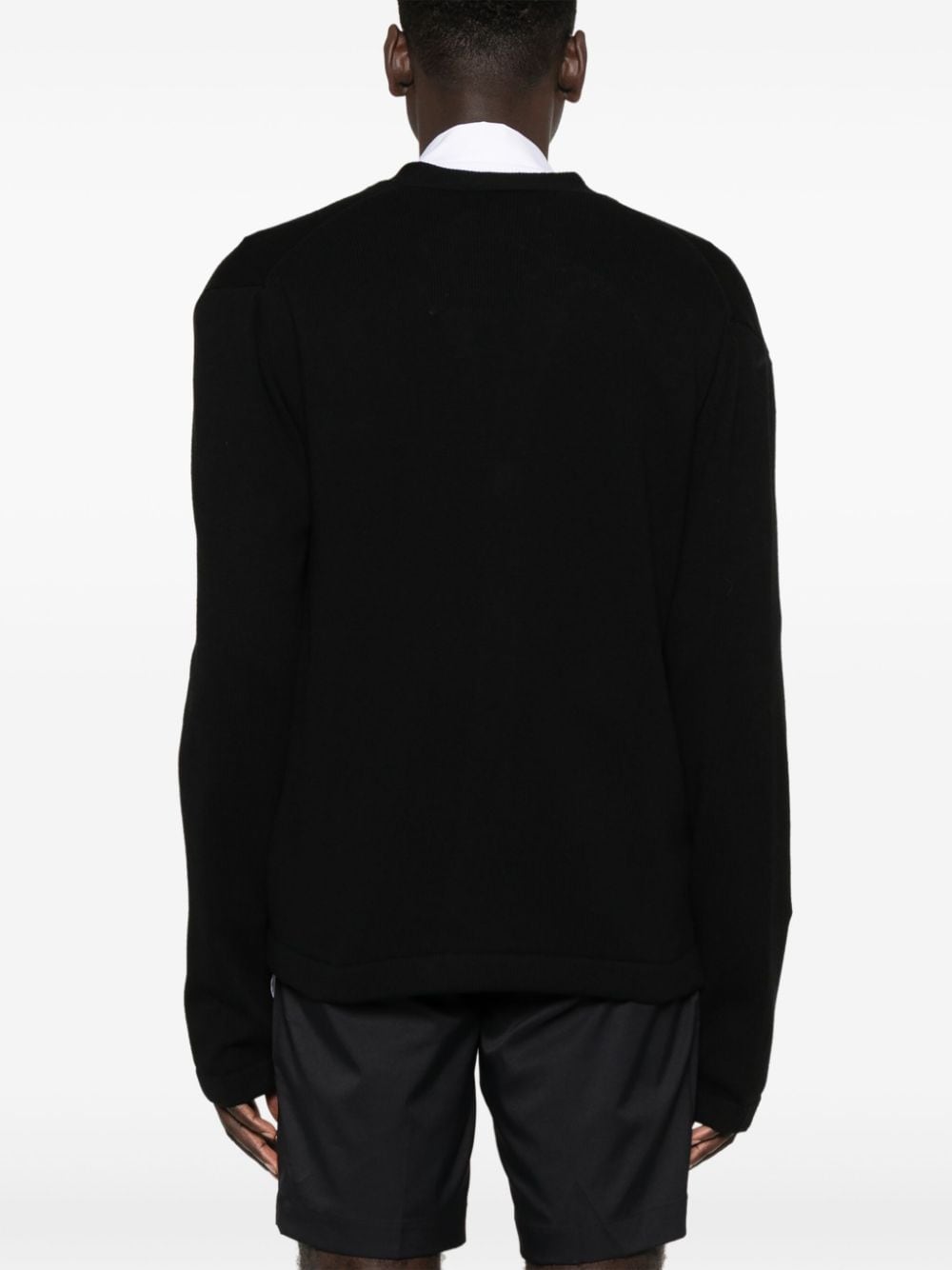 Vivienne Westwood Black Organic Cotton V-Neck Sweater image 2