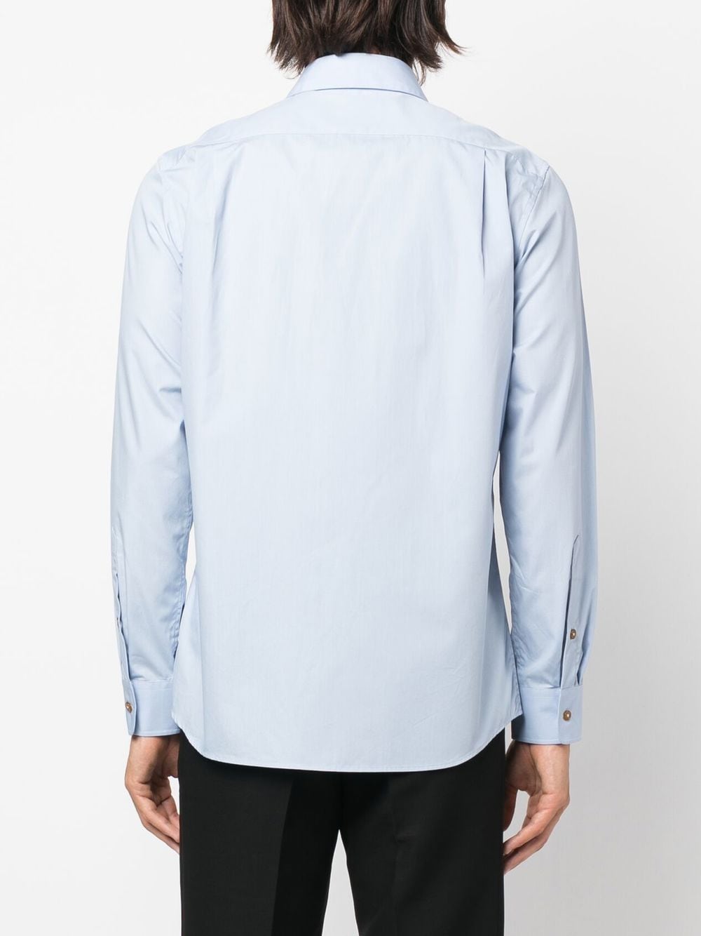 Vivienne Westwood Organic Cotton Orb Logo Embroidered Shirt - Light Blue image 4