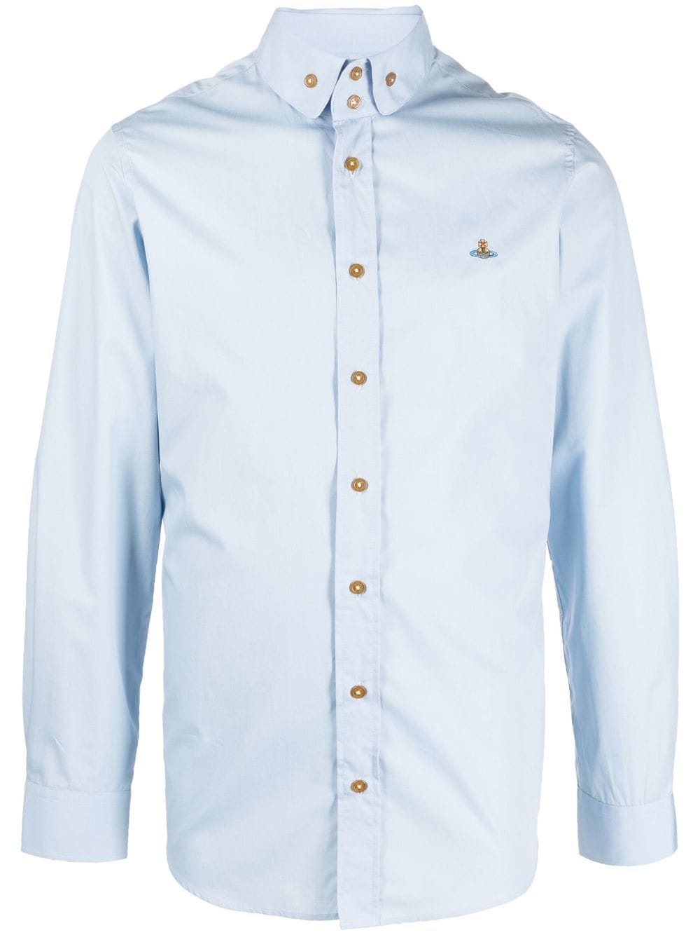 Vivienne Westwood Organic Cotton Orb Logo Embroidered Shirt - Light Blue image 0