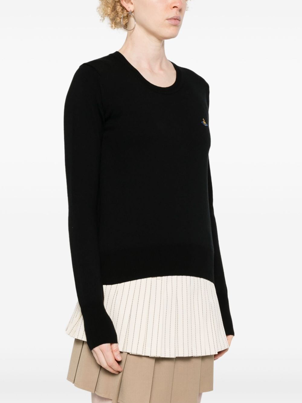 Vivienne Westwood Black Organic Cotton Blend Cashmere Sweater image 2