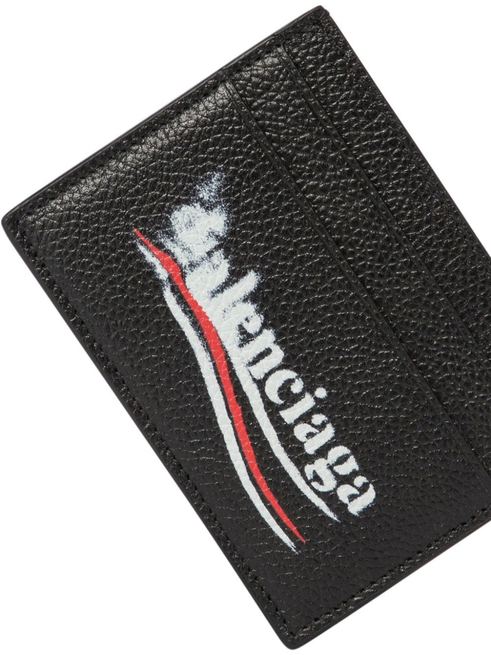 Balenciaga Grained Calfskin Logo Print Wallet image 2