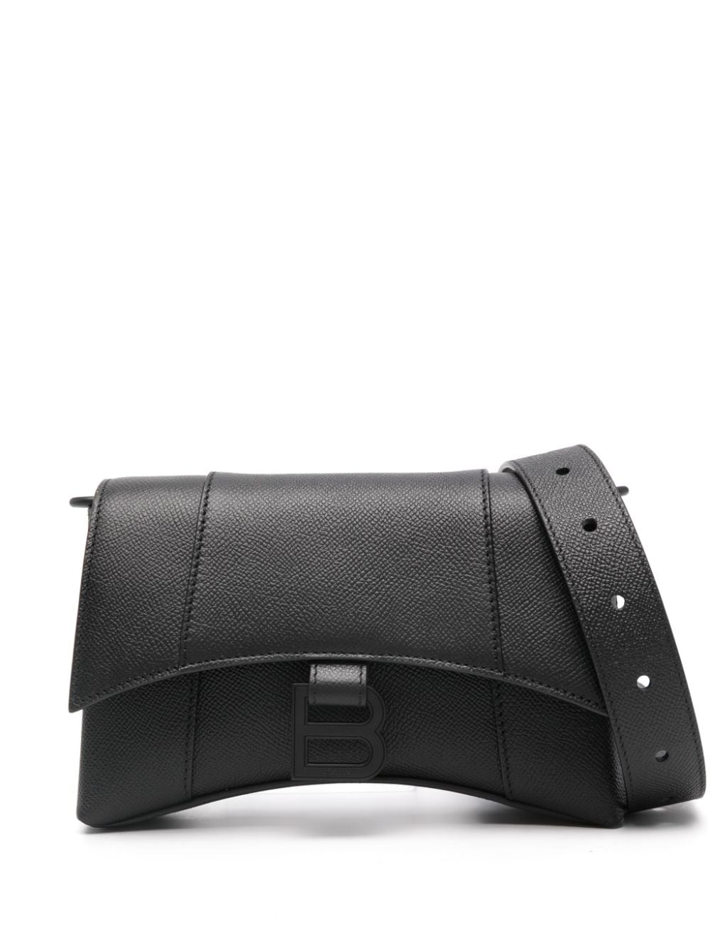 Balenciaga Grained Leather Black Foldover Top Handle Bag image 0