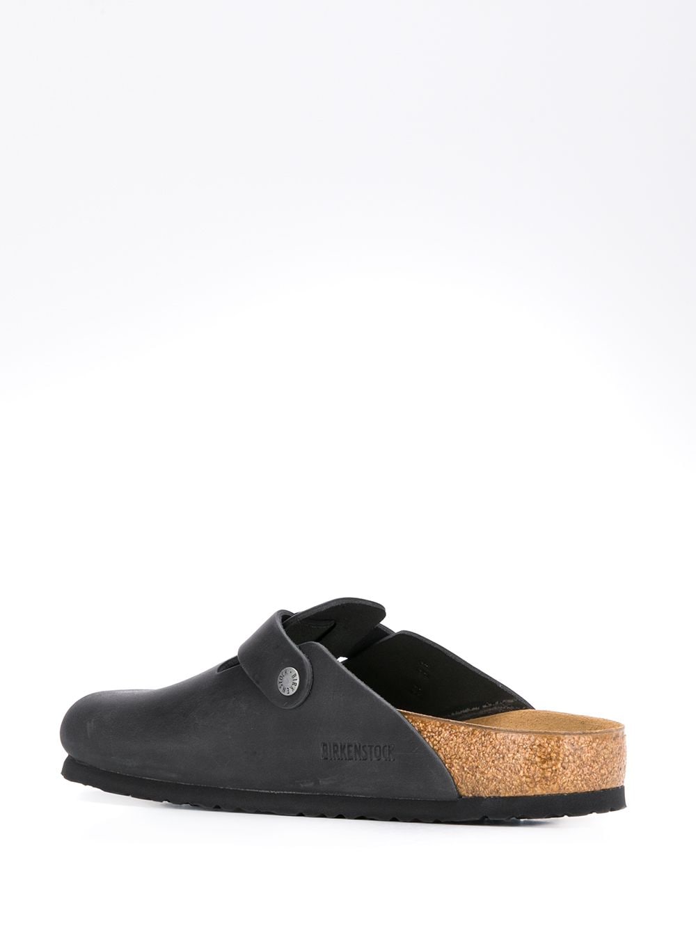 Birkenstock Black Leather Sandals with Embossed Logo image 2