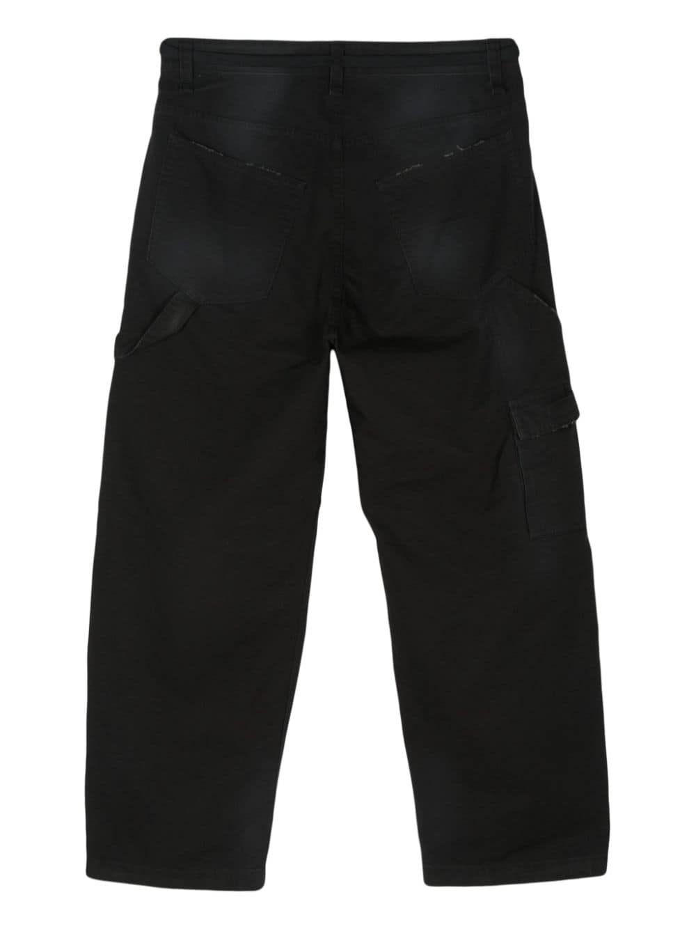 Balenciaga Black Cotton Ripstop Drawstring Trousers image 1