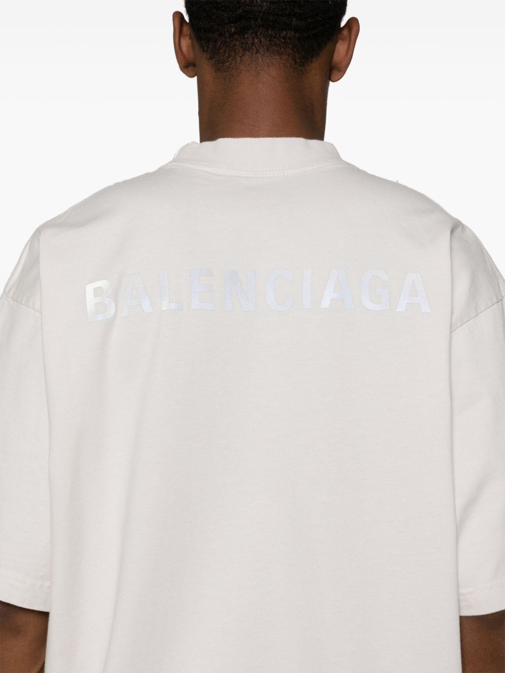 Balenciaga Reflective Logo Grey T-Shirt image 1