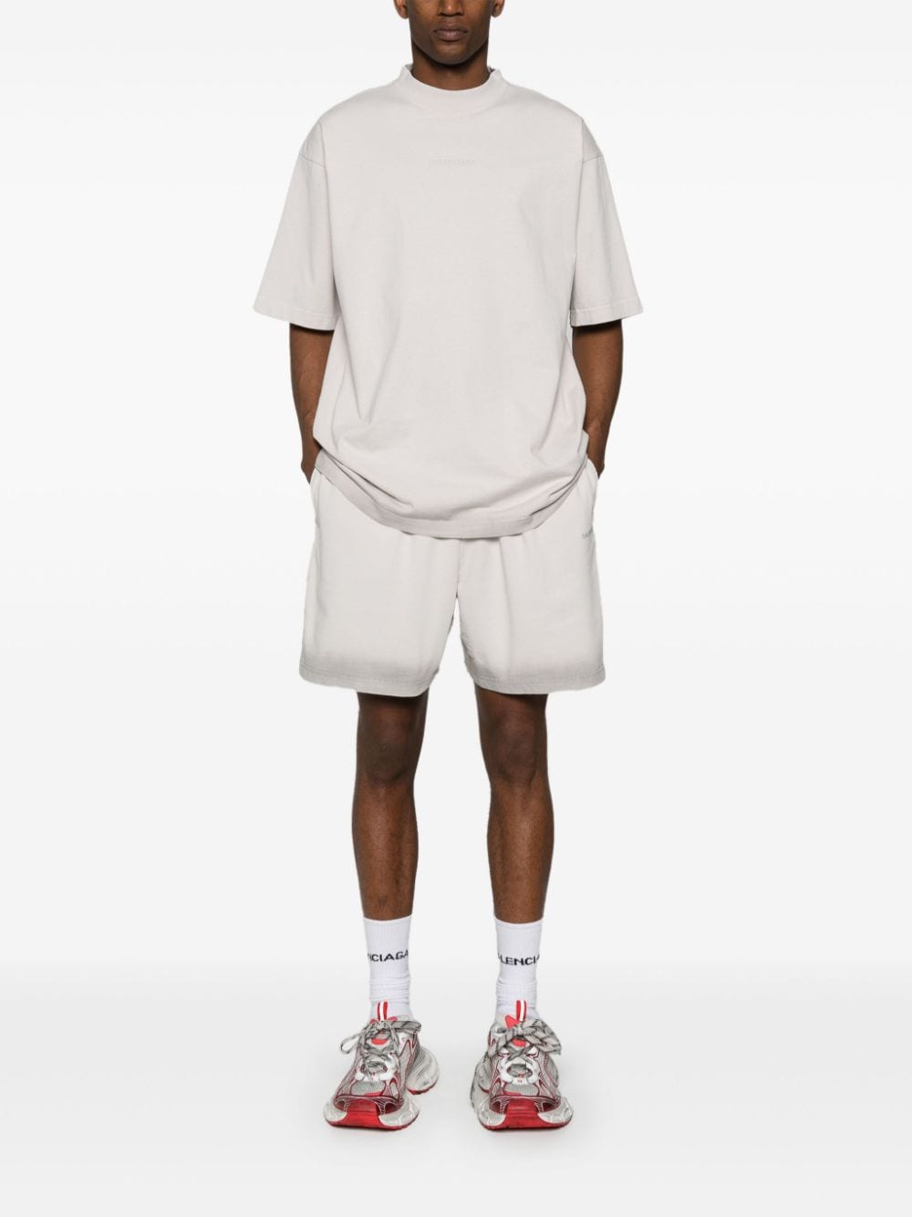 Balenciaga Reflective Logo Grey T-Shirt image 2