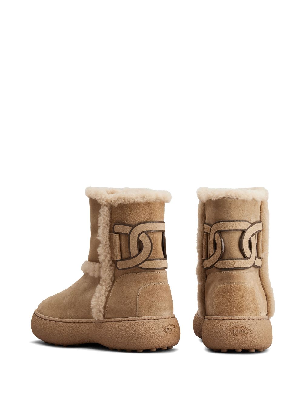 Tod's Beige Sheepskin Slip-On Boots image 2