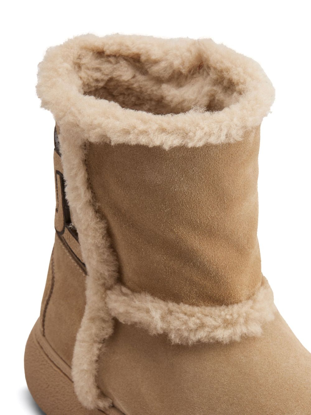 Tod's Beige Sheepskin Slip-On Boots image 4