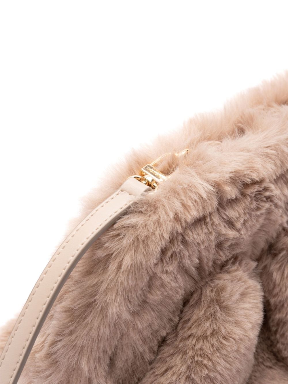 Beige THEMOIRE' Faux Fur Slouch Bag image 4