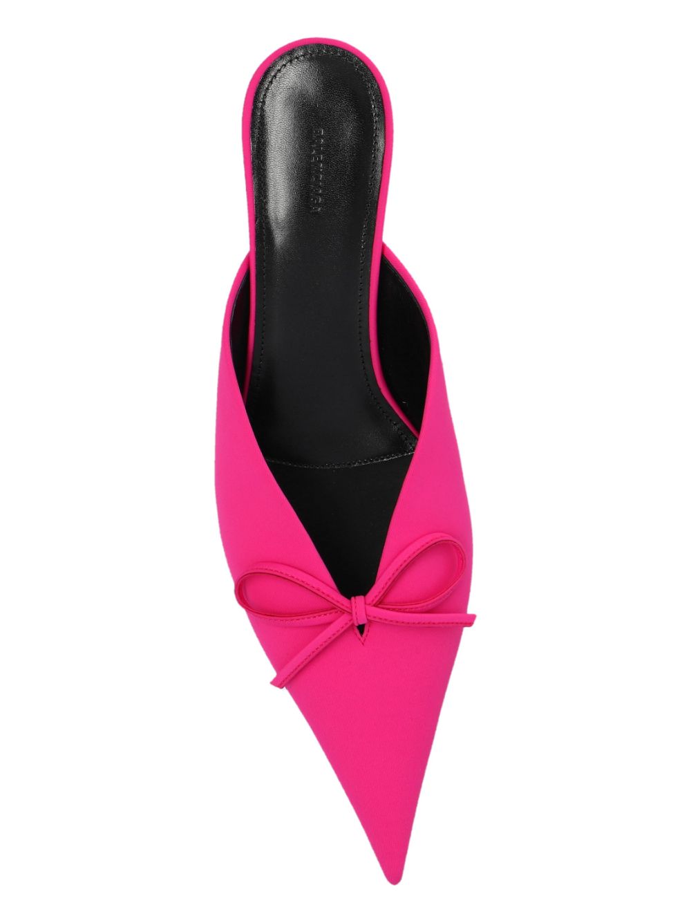 Balenciaga Pointed Toe Kitten Heel Sandals with Pink Bow Detailing image 1