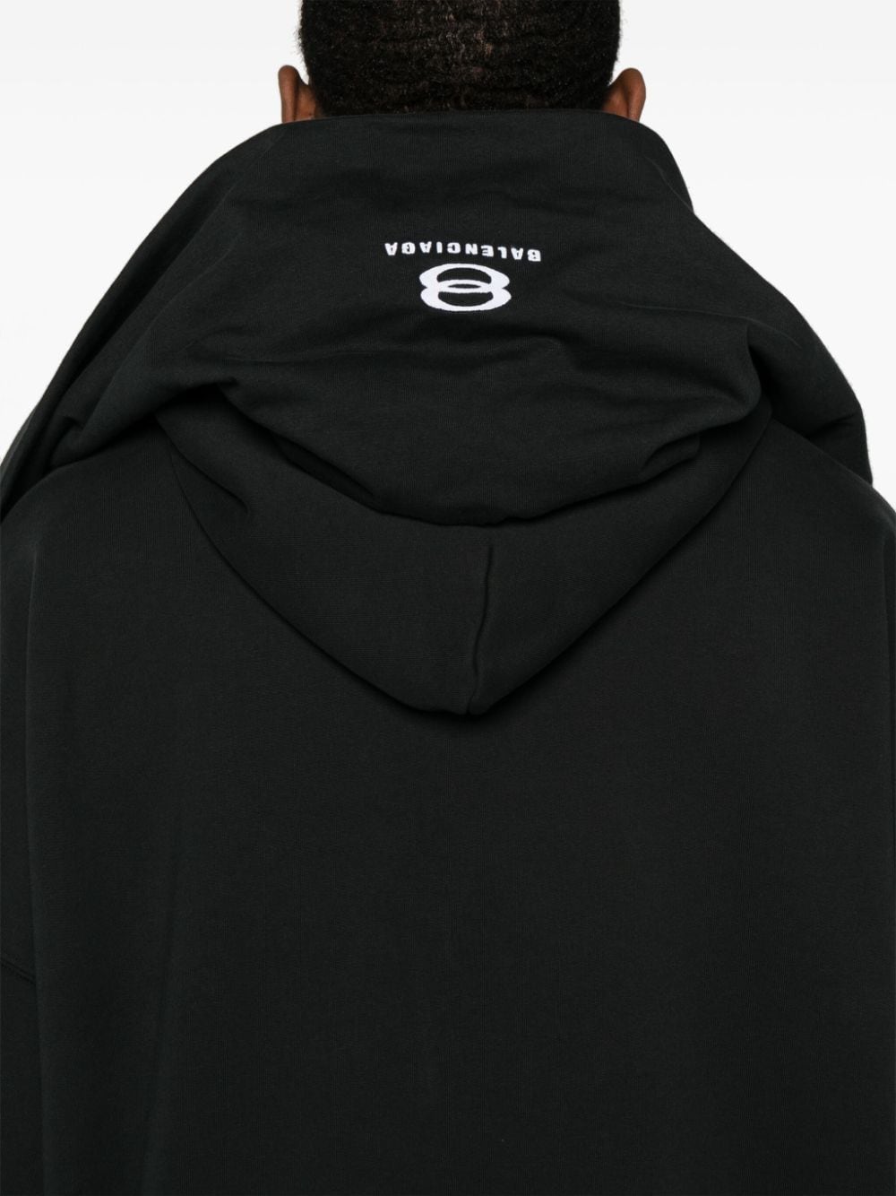 Balenciaga Blue Cotton Jersey Layered Hoodie Sweater image 4