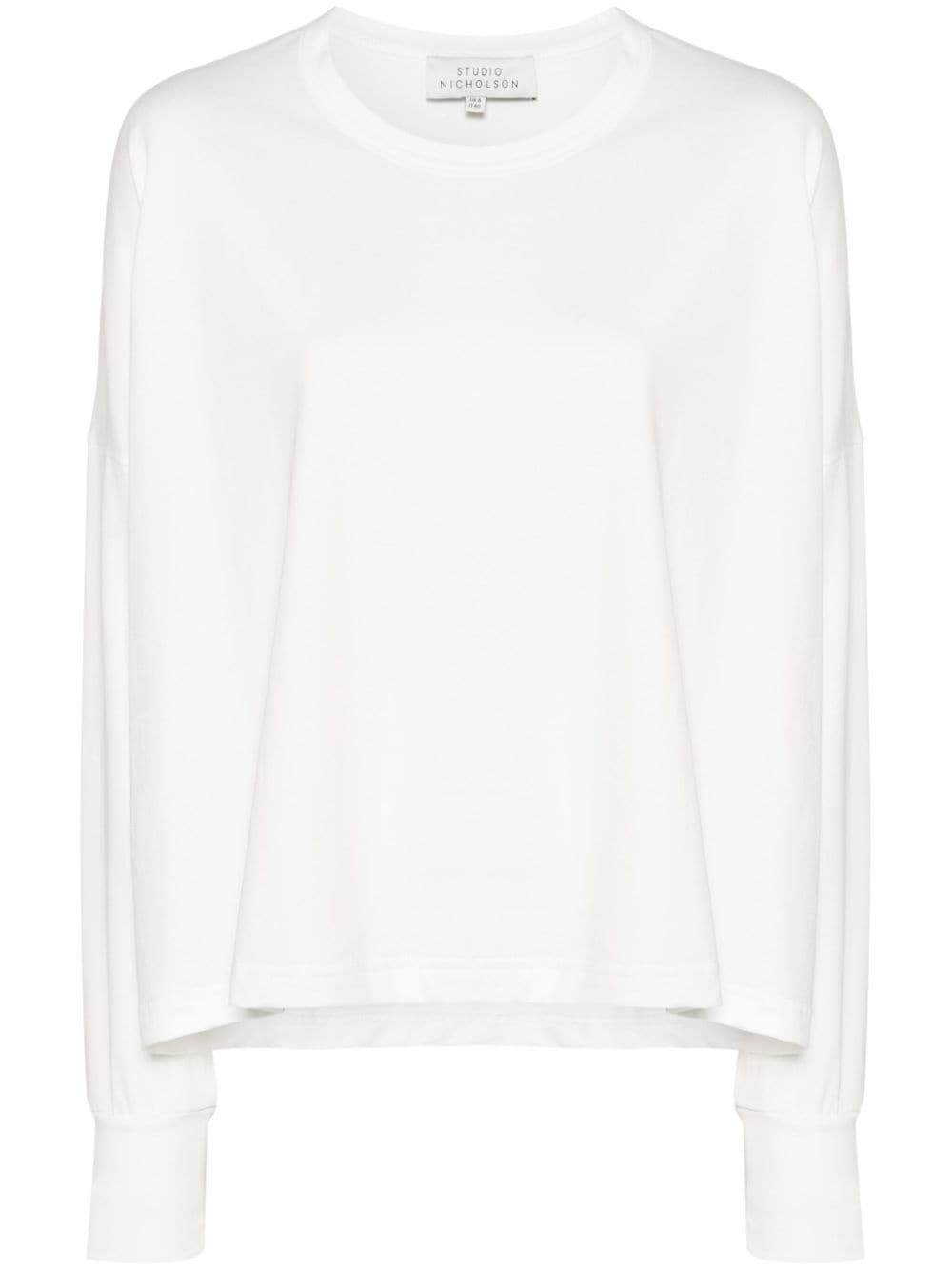 STUDIO NICHOLSON White Cotton Long Sleeve T-Shirt image 0