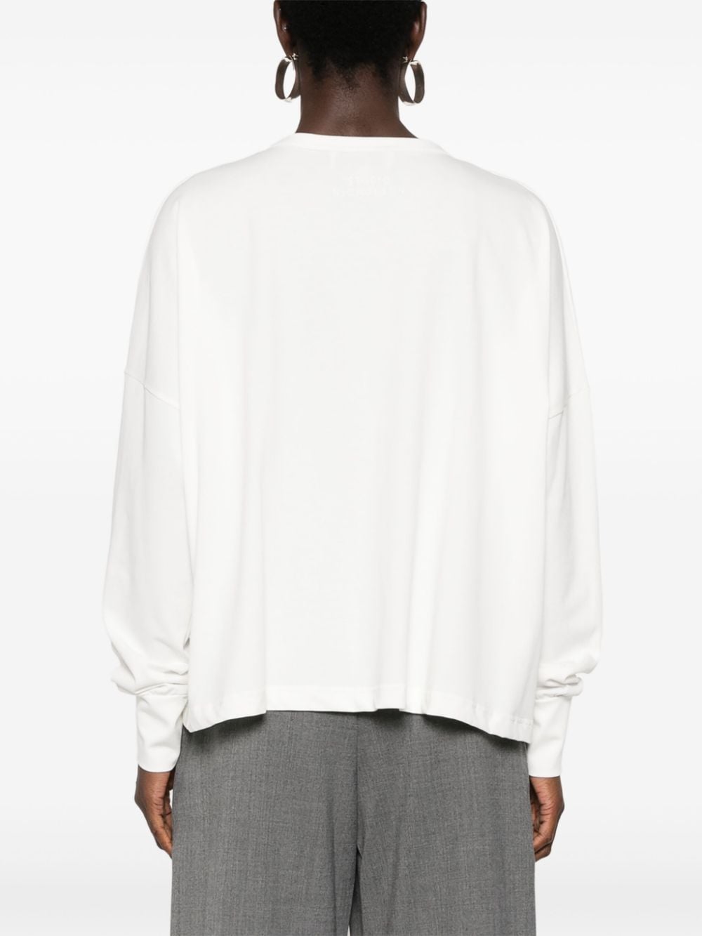 STUDIO NICHOLSON White Cotton Long Sleeve T-Shirt image 4