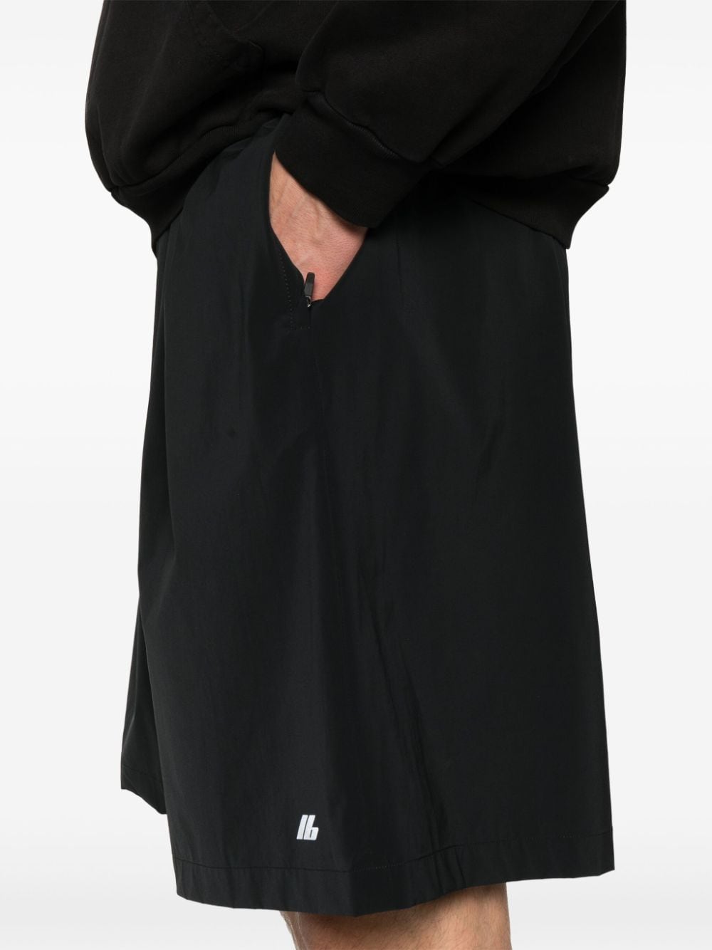 Balenciaga Black Stretch Logo Shorts image 1