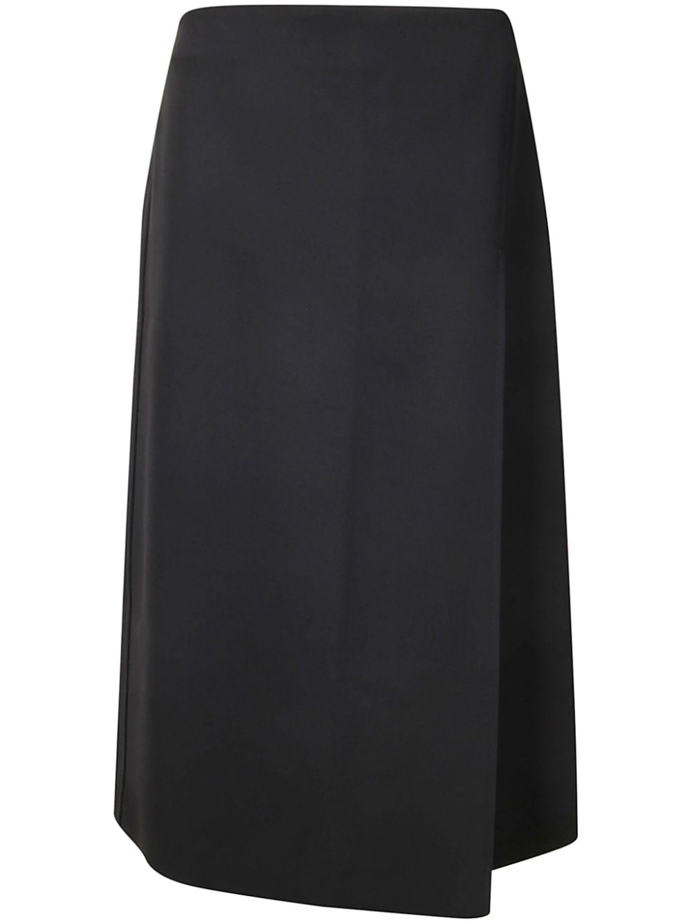 STUDIO NICHOLSON Black Wool Straight Skirt with Rear Zip image 0