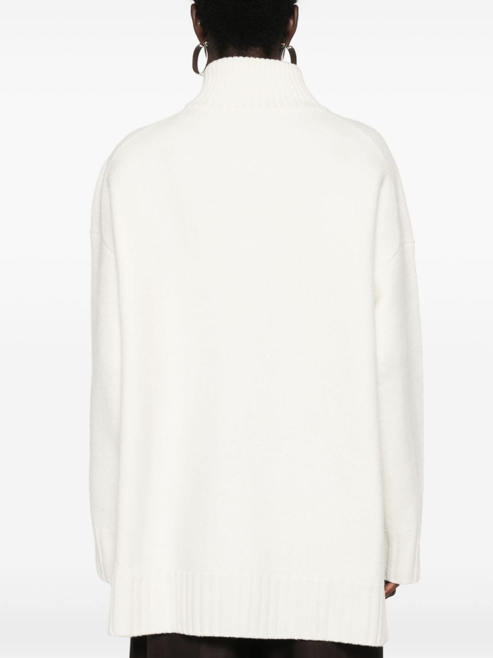 STUDIO NICHOLSON White Merino Wool Ribbed Knit Sweater image 2