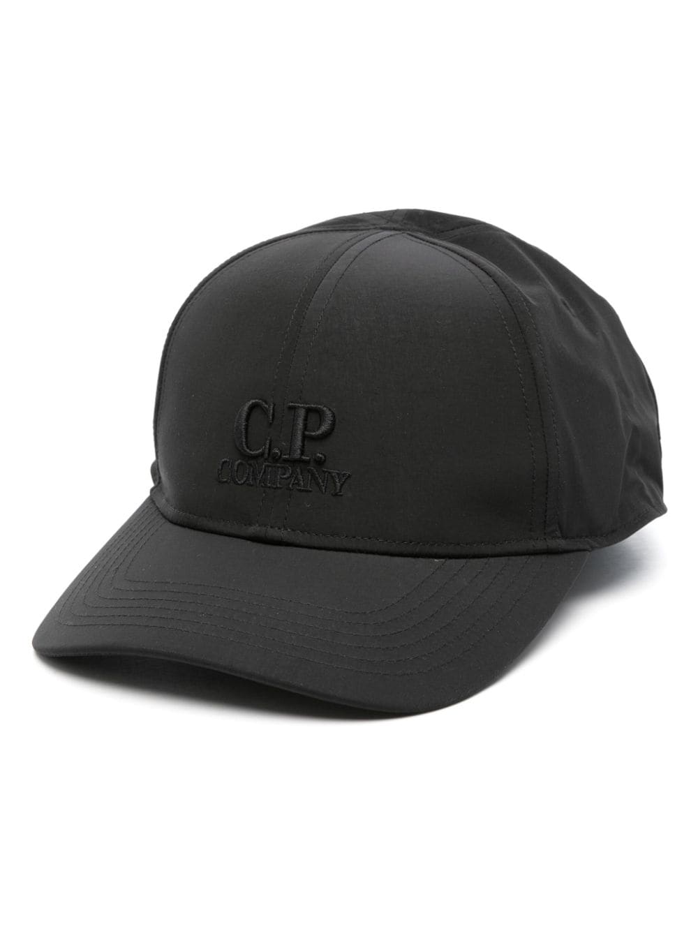 C.P. Company Black Embroidered Logo Baseball Cap with Goggles Detail image 0