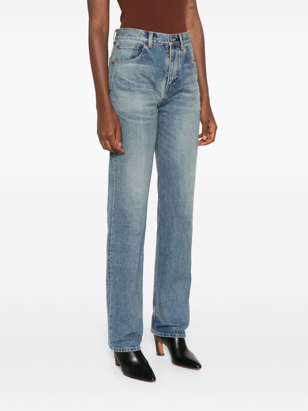 Saint Laurent Clear Blue Straight Leg Jeans image 2