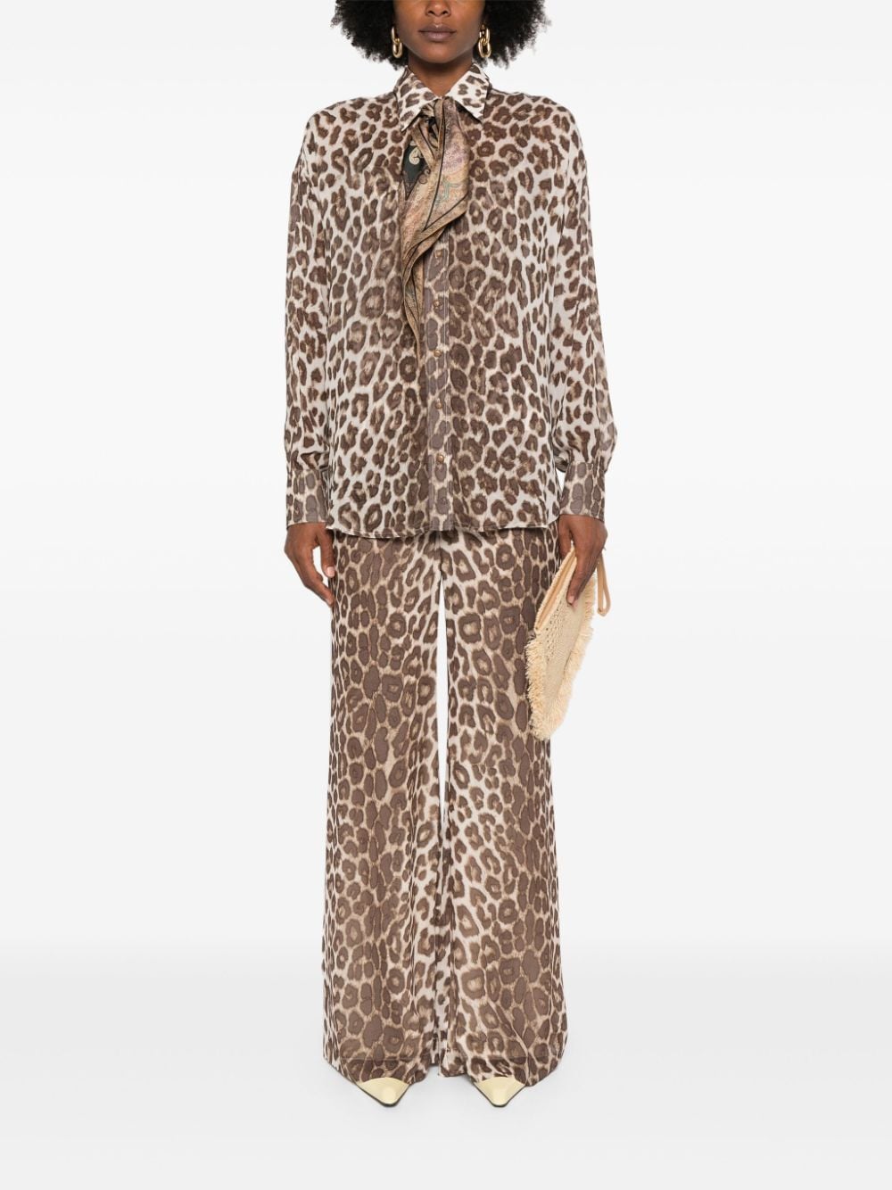 Zimmermann Leopard Print Flared Trousers - Brown image 2