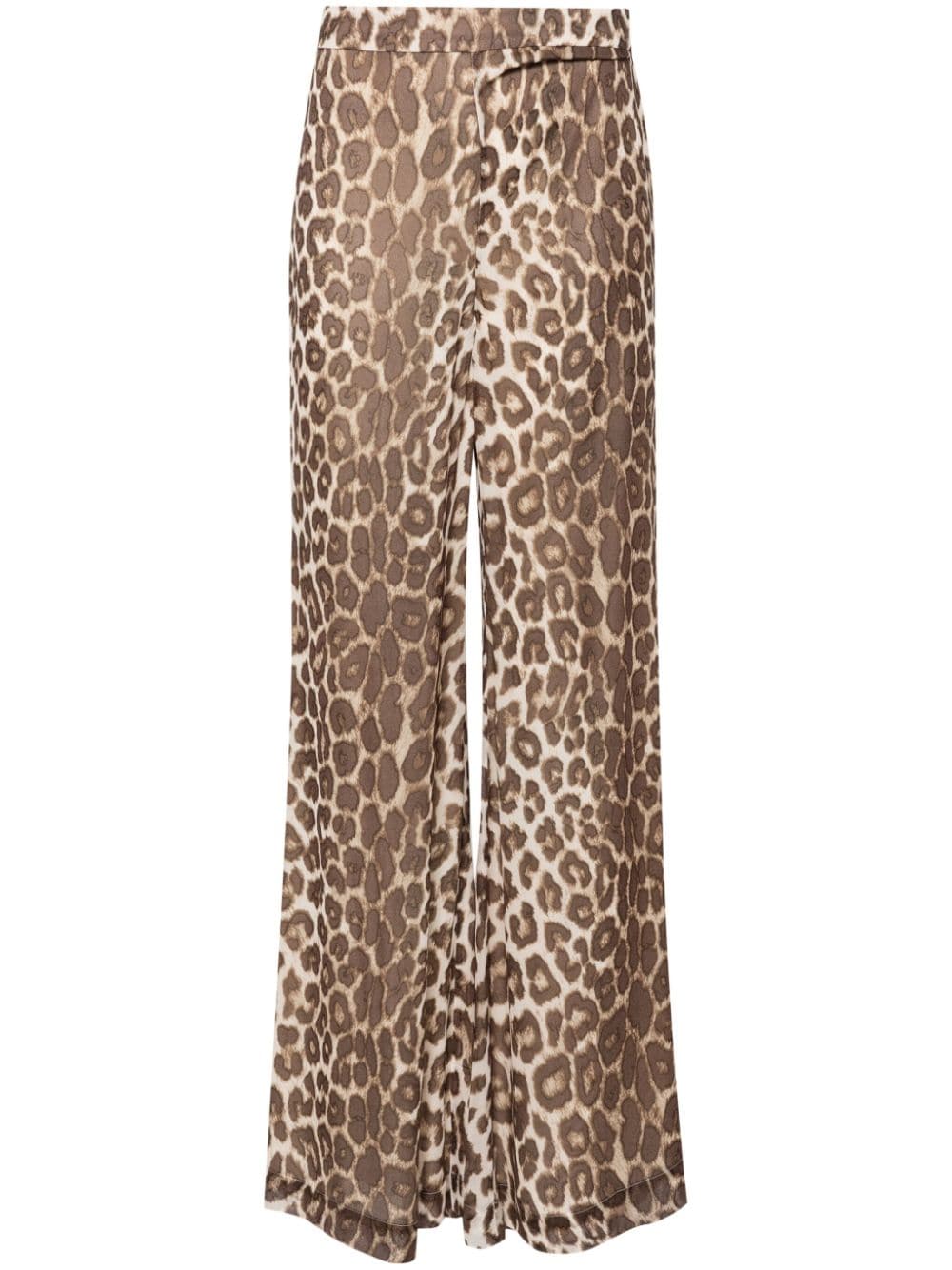 Zimmermann Leopard Print Flared Trousers - Brown image 0