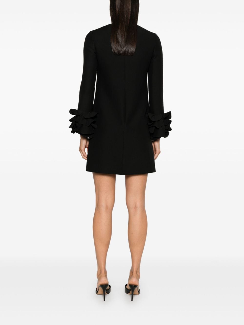 Valentino Black Wool-Silk Blend A-Line Dress image 1