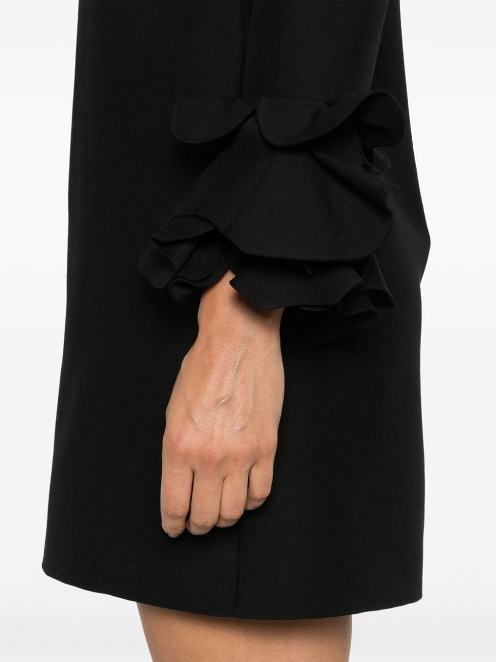 Valentino Black Wool-Silk Blend A-Line Dress image 3