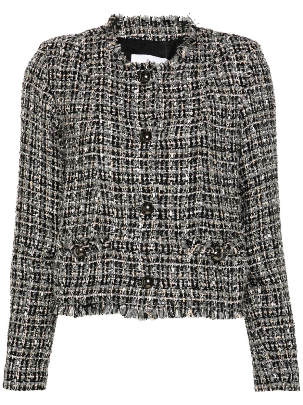 Iro Bouclé Jacket with Shoulder Pads - Grey image 0