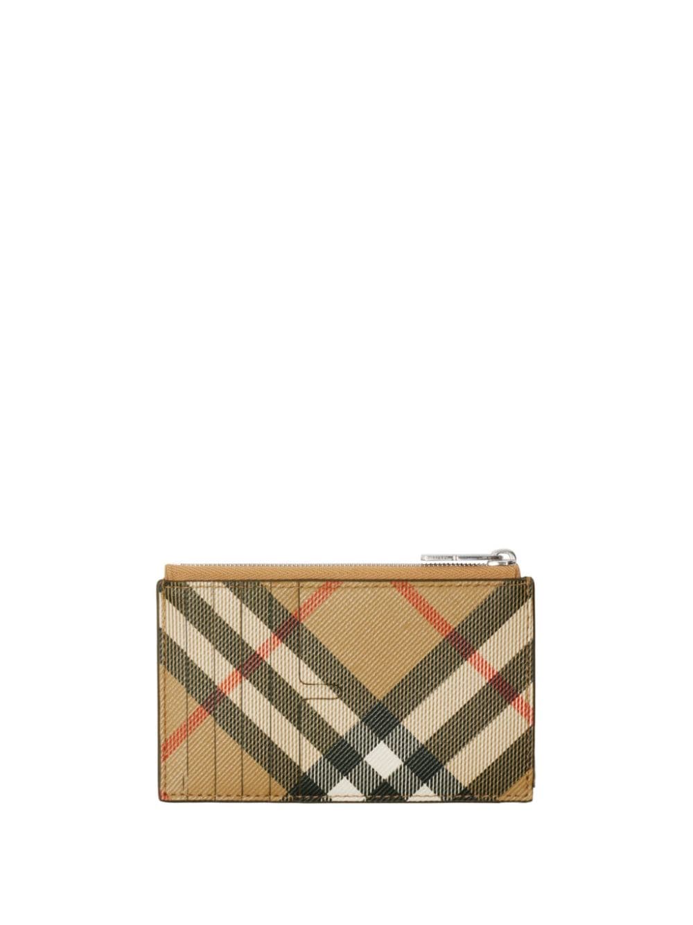 Burberry Vintage Check Top Zip Wallet in Beige image 1