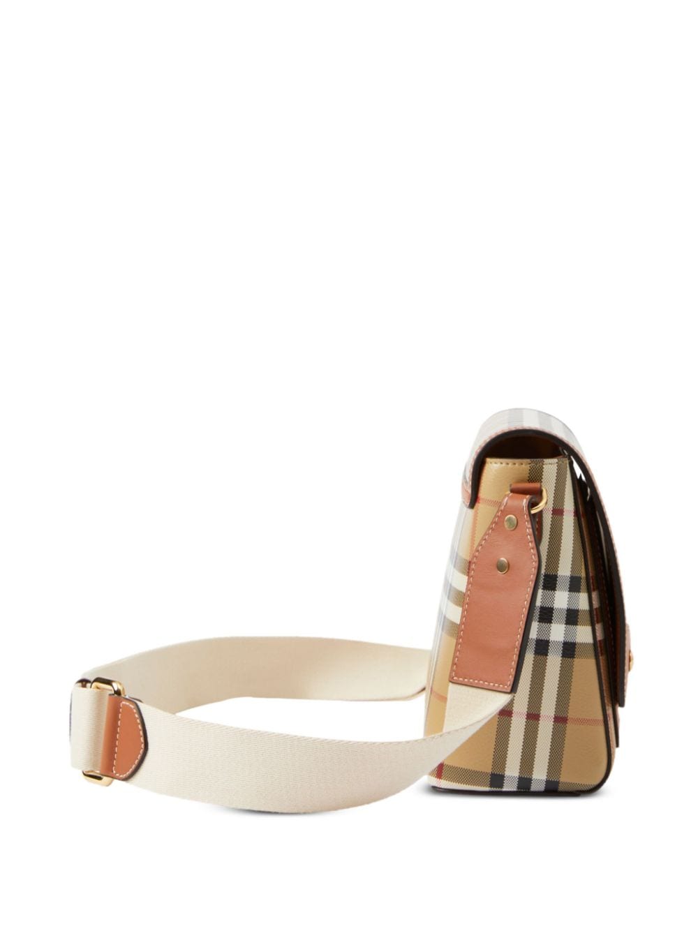 Beige Burberry Calf Leather Check Pattern Bag image 1