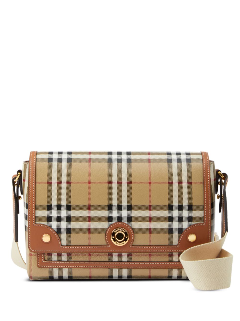 Beige Burberry Calf Leather Check Pattern Bag image 0