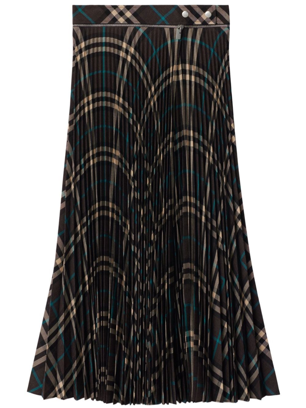 Burberry Multicolor Wool Check Pleated Skirt image 0