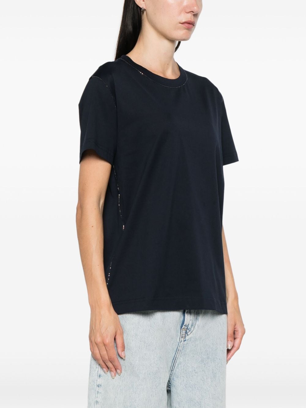 Fabiana Filippi Women's Blue Cotton T-Shirt image 4