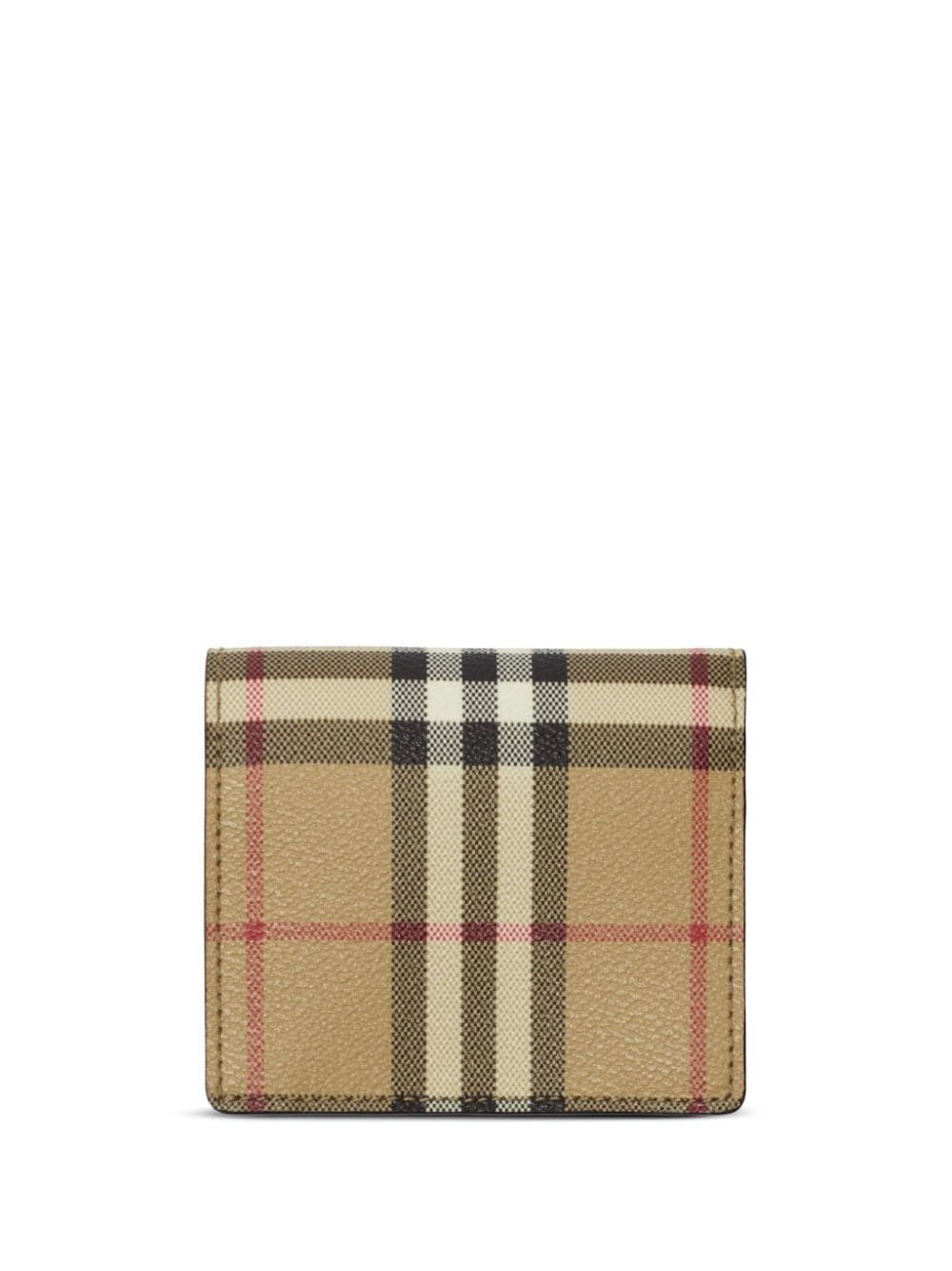 Burberry Beige Vintage Check Calfskin Bi-Fold Wallet with Gold-Tone Logo image 1