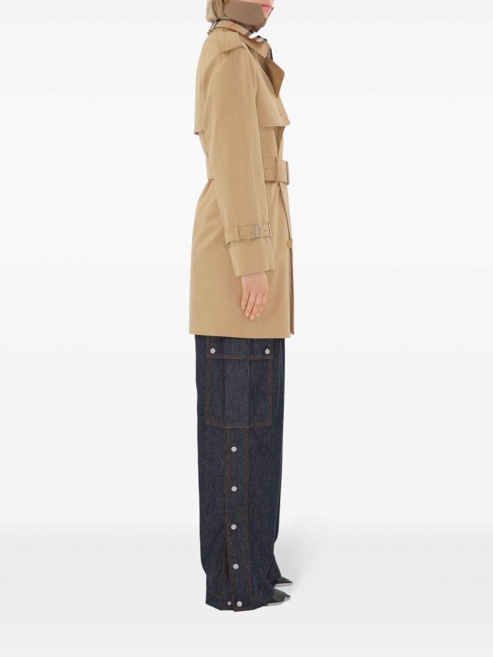 Burberry Beige Double-Breasted Wool Coat image 3